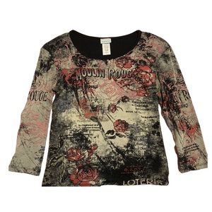 Y2K GRUNGE VINTAGE RHINESTONE TOP